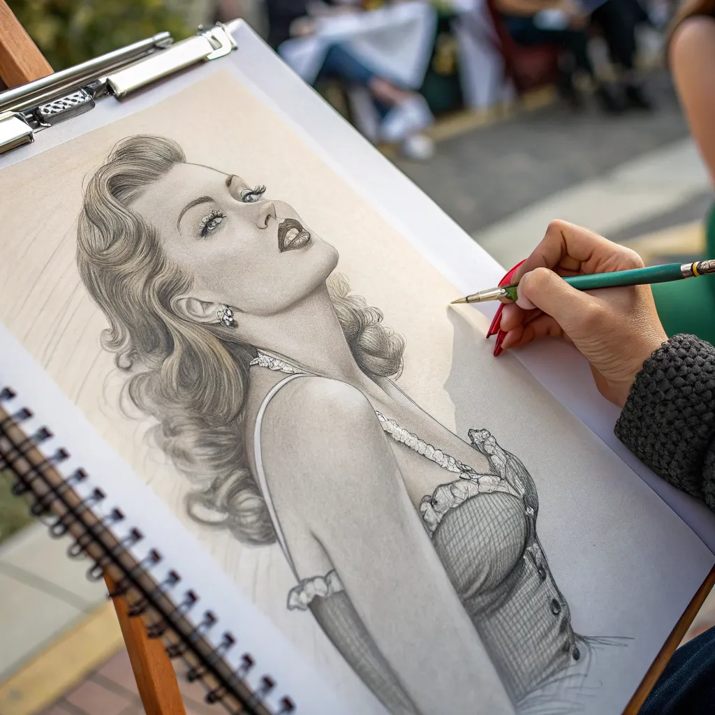 Graphite Pin Up Sketch